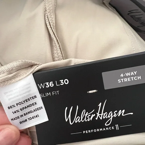 Walter Hagen Beige Men's Slim Fit Trousers - Picture 8 of 8